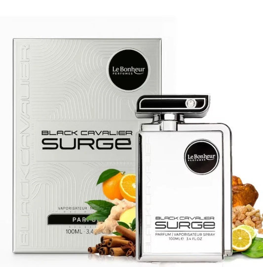 Black Cavalier Surge Le Bonheur perfume bottle