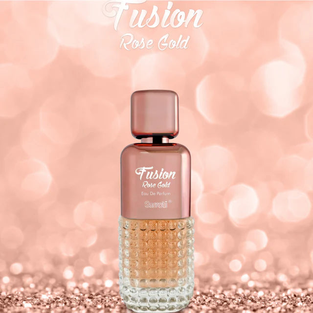 Fusion Rose Gold Perfume Bottle – Arabic Sweet Floral Gourmand Fragrance