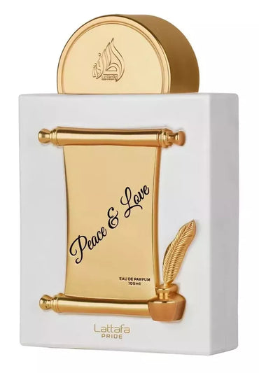 peace and love lattafa pride bottle