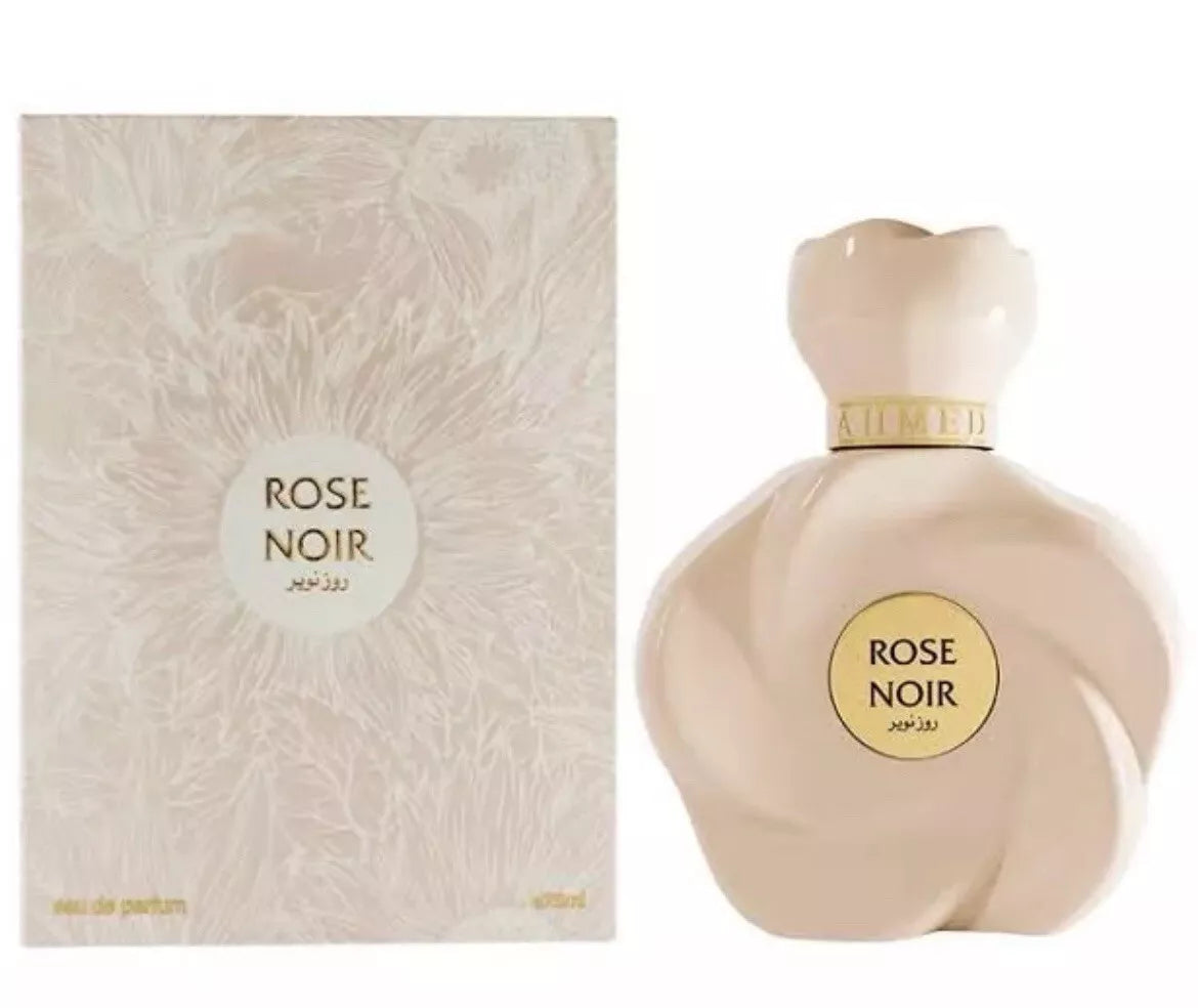 Rose Noir by Ahmed Al Maghribi perfume bottle with mandarin rose vanilla