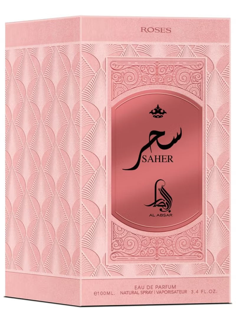 Luxury bottle of Saher Roses Eau de Parfum by Al Absar