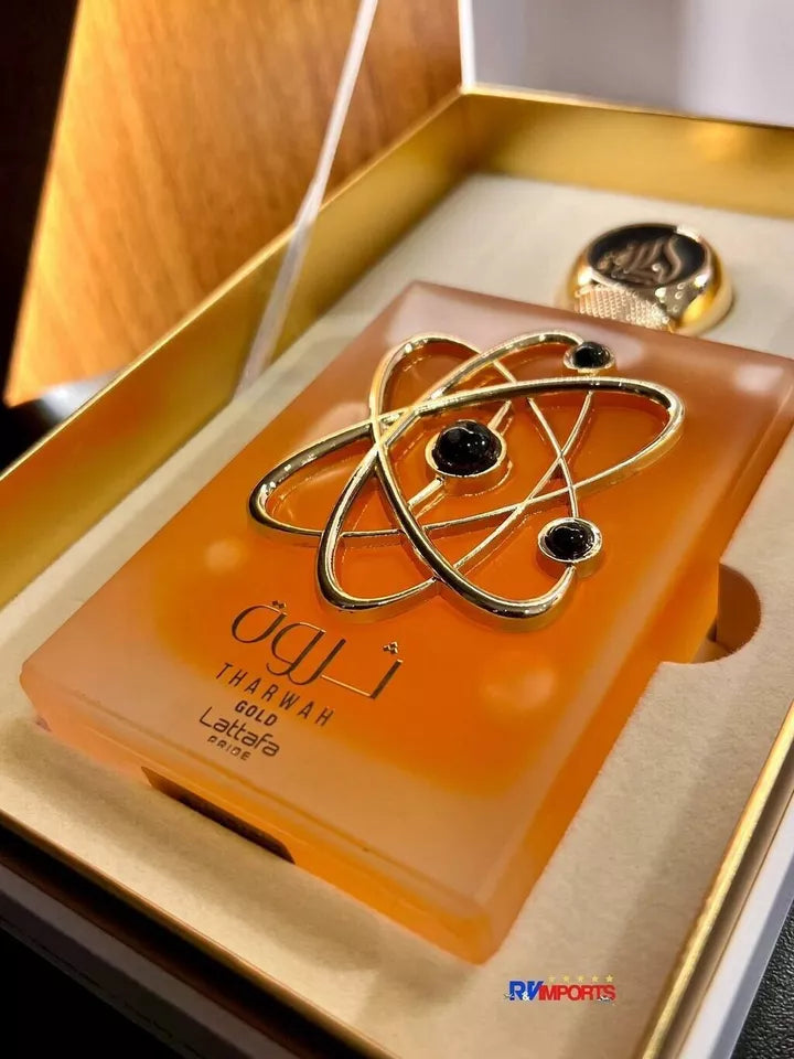 Tharwah Gold lattafa bottle 2