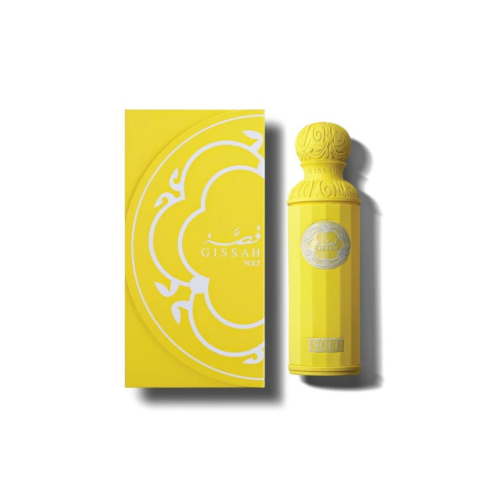 Volt by Gissah perfume bottle, bergamot and cedar notes