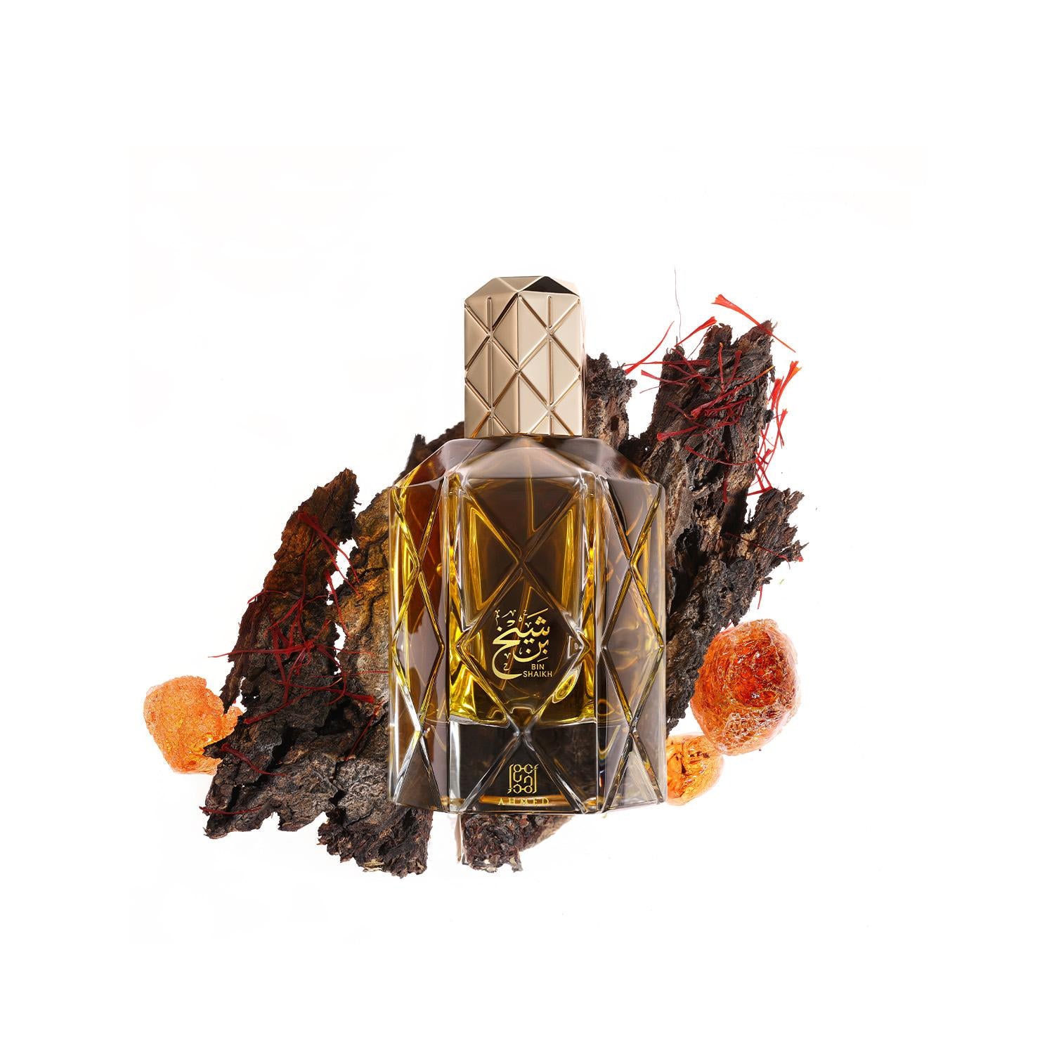 Bin Shaikh by Ahmed Al Maghribi unisex perfume bottle with bakhoor musk oud notes
