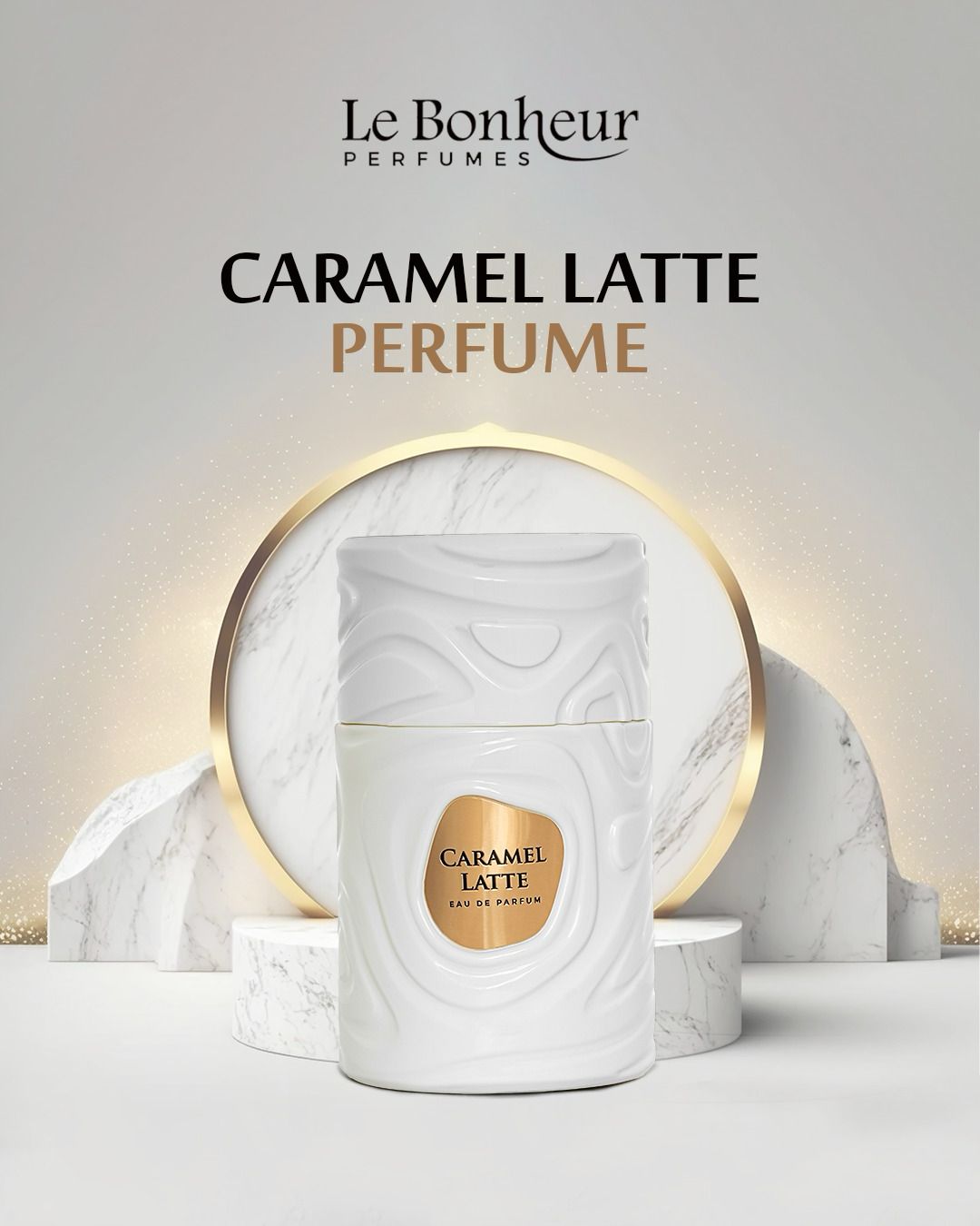 Le Bonheur Caramel Latte bottle close-up