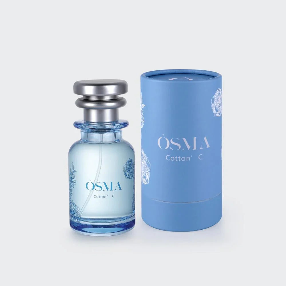 OSMA Cotton C perfume bottle and packaging on a white background