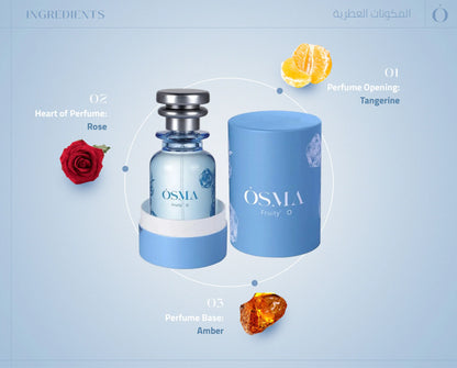 Osma Fruity’ O perfume with mandarin, rose, and amber