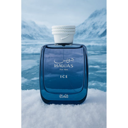 Hawas Ice perfume by Rasasi, fresh and woody.