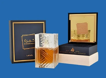 Khamrah Lattafa box and bottle