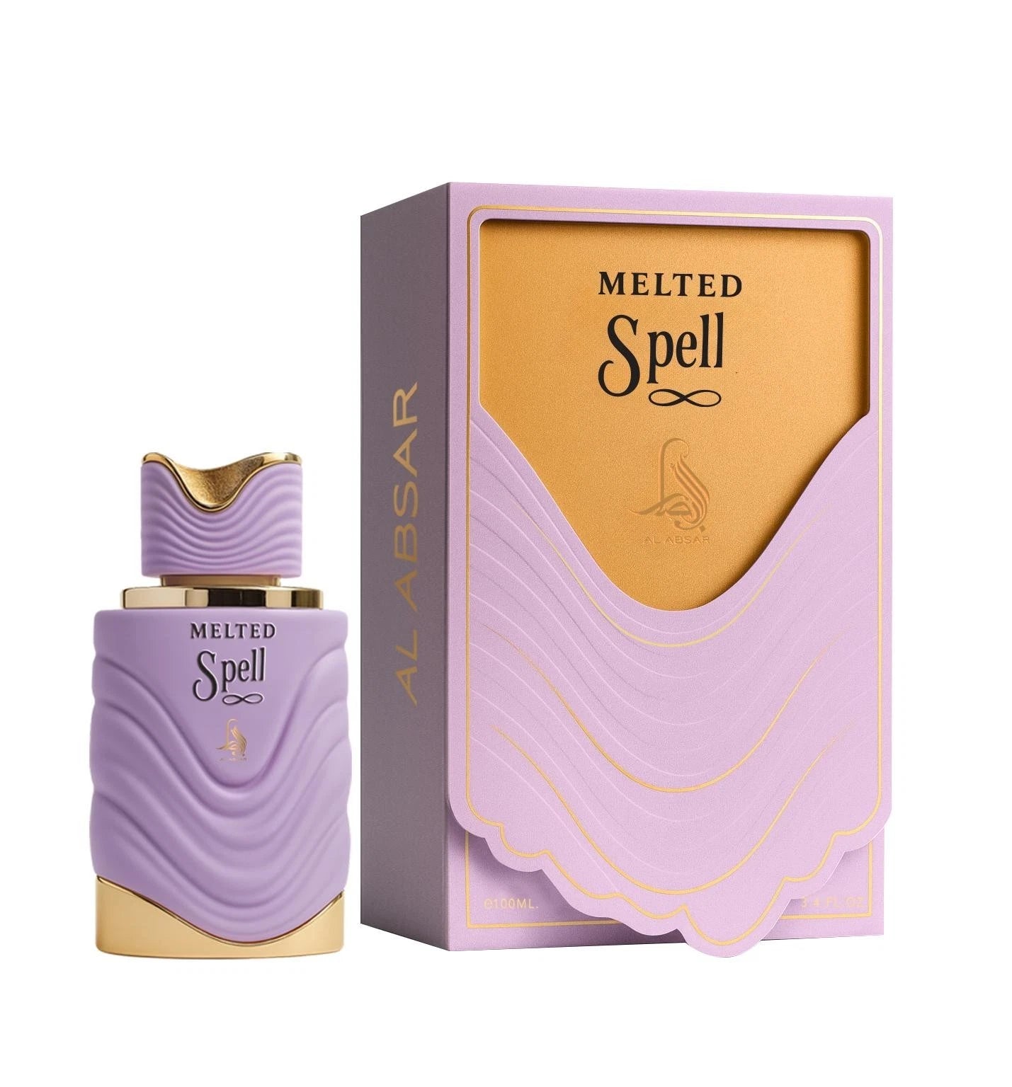 Al Absar Melted Spell fragrance featuring pear, lavender, violet, and vanilla notes