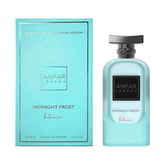 Anfar London Midnight Frost Intense perfume bottle and packaging on a white background