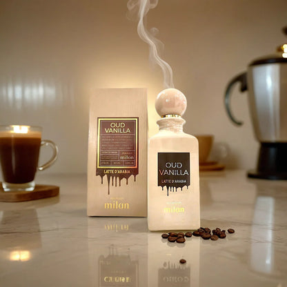 Maison Milan Oud Vanilla Latte d'Arabia Perfume – Caramel, Honey, Oud, Vanilla, White Musk Notes