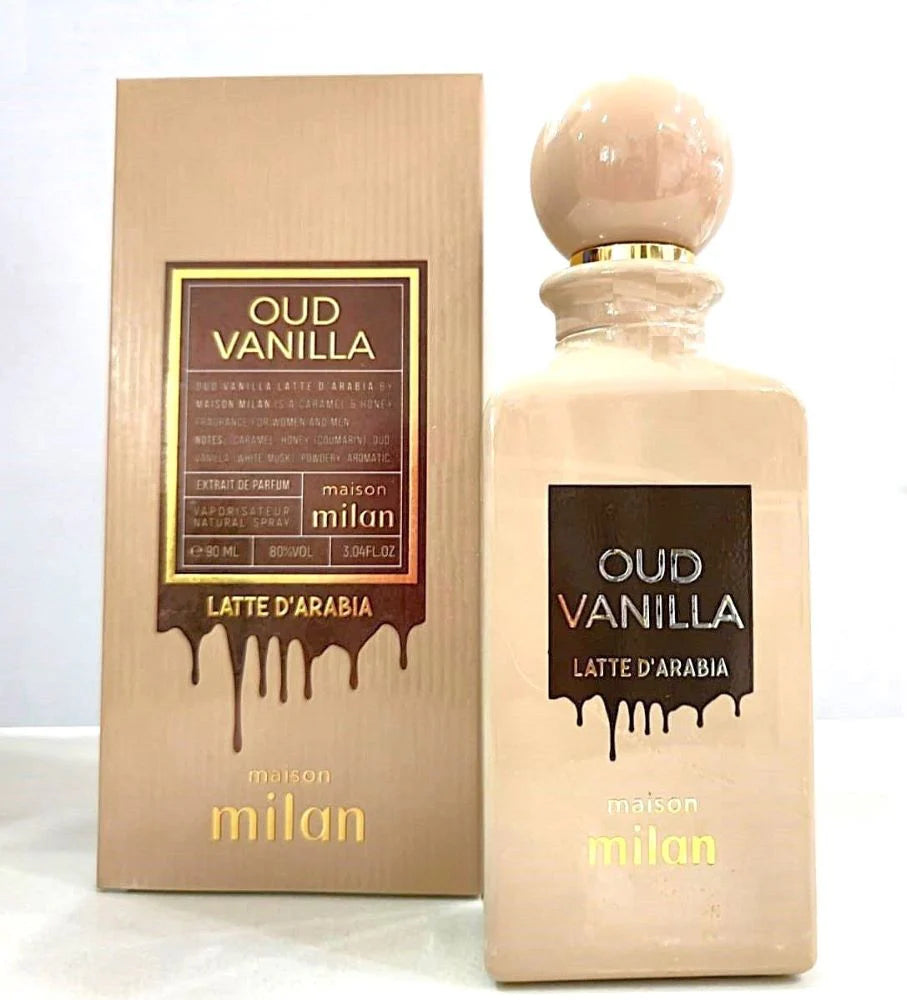 Oud Vanilla Latte d'Arabia by Maison Milan 90ml – Elegant Long-Lasting Unisex Perfume