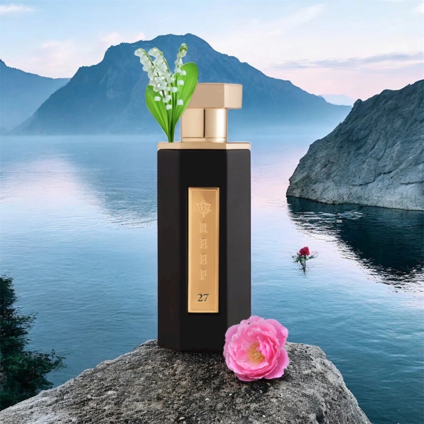 Reef 27 perfume bottle with Lily of the Valley, Taif Rose and Olibanum notes